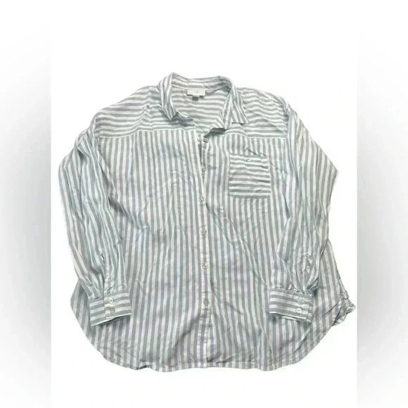 J.JILL 100% Tencel Lyocell striped button down shirt Size Small - Picture 7 of 8